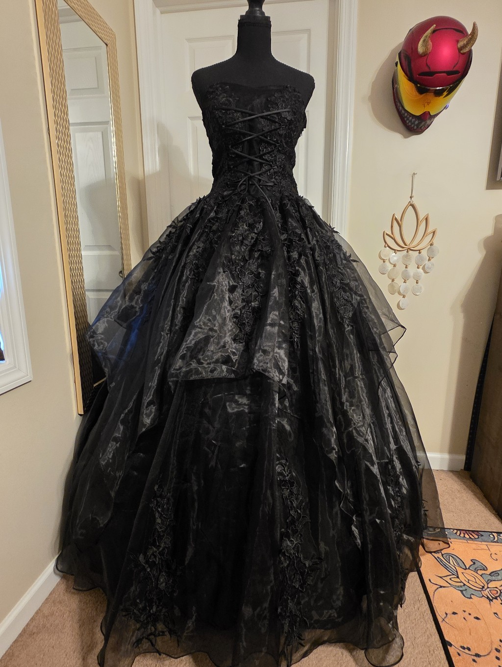 Gothic Black Ball Gown-2 Hoop Petticoats Bundle Halloween, Witch Cosplay